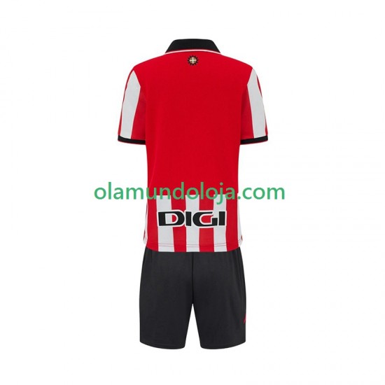 Camisola Athletic Bilbao Criança Equipamento Primeiro 2025-2026 Manga Curta